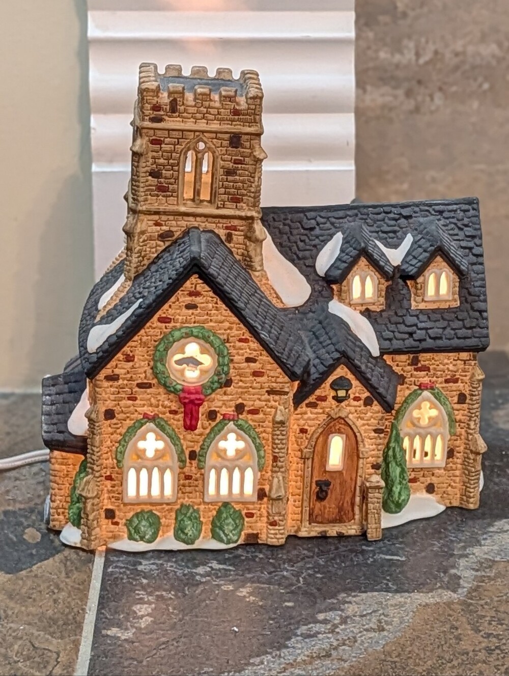 Dept 56 Knottinghill Church Vintage 1989 Lightd Christmas House With Box